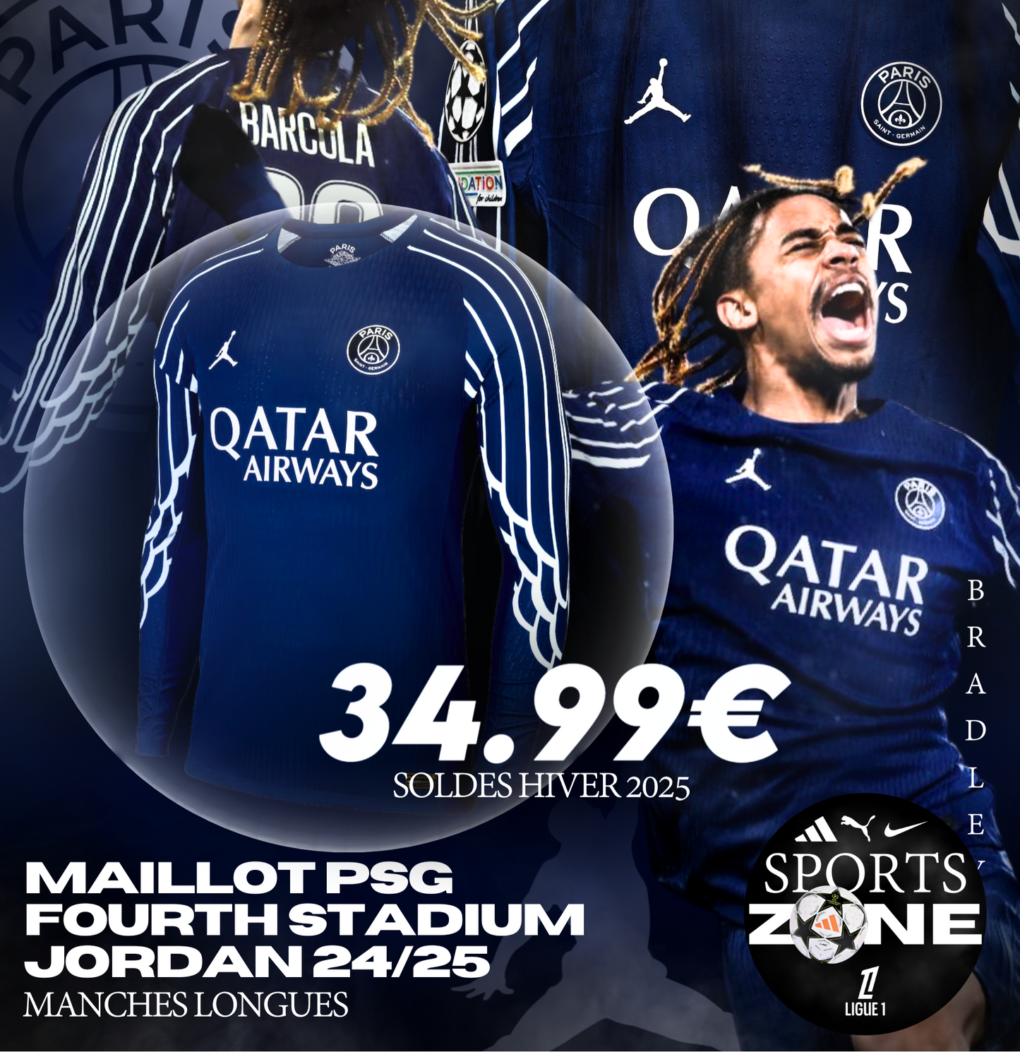 Maillot PSG Fourth Stadium Jordan 24/25 - Manches longues