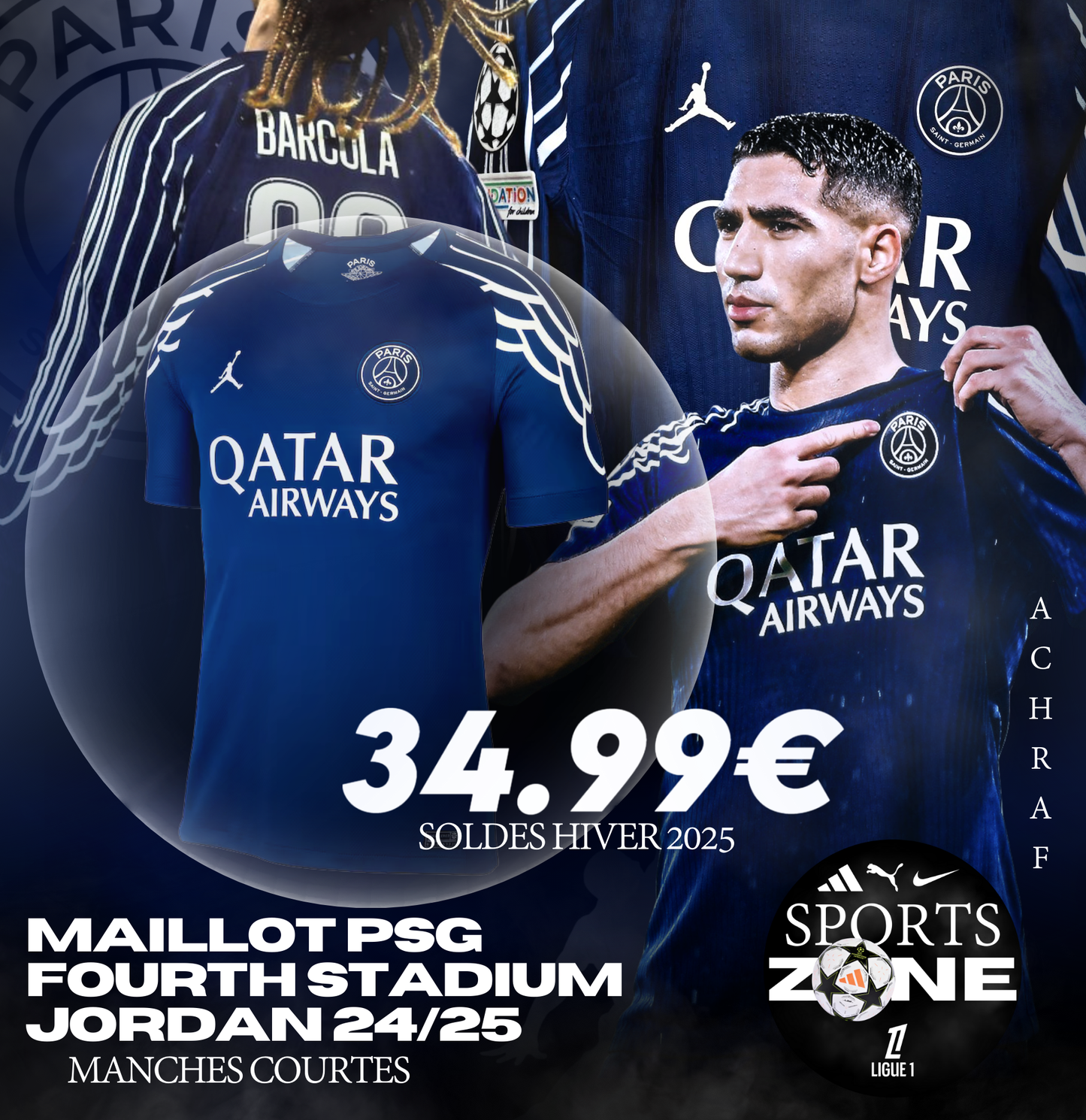 Maillot PSG Fourth Stadium Jordan 24/25 - Manches courtes